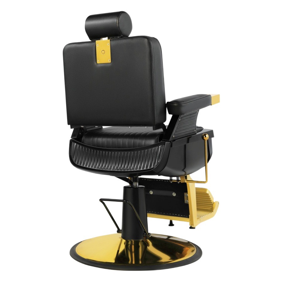 Silla de peluquero dorada de comercio exterior, silla de barbería de acero inoxidable, cómoda silla de peluquería, silla giratoria de aseo, nuevo producto, silla de peluquería