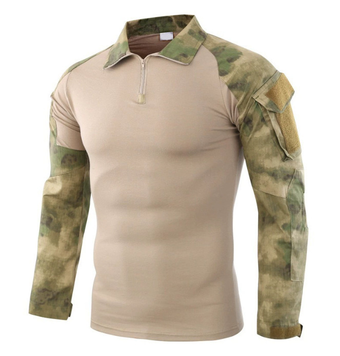 Transfronterizos al aire libre tácticas negras 2 uniformes ranas hombres fanáticos del ejército del cuerpo delgado rápidamente secado ropa de ranas chaqueta de entrenamiento camisa de manga larga