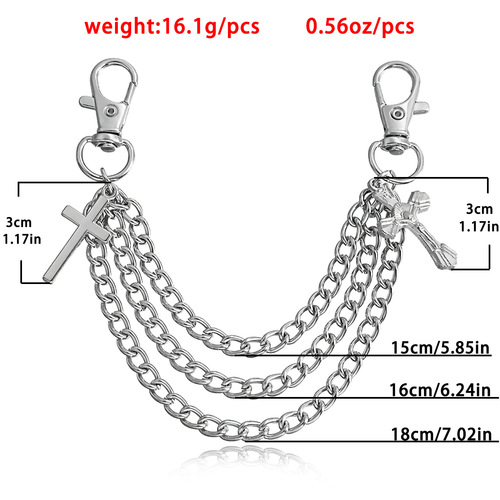 Elegant Women's Shoe Clasp Chain, Hip-Hop Metal Shoe Chain with Metal Tassels, Cross Shoe Accessory