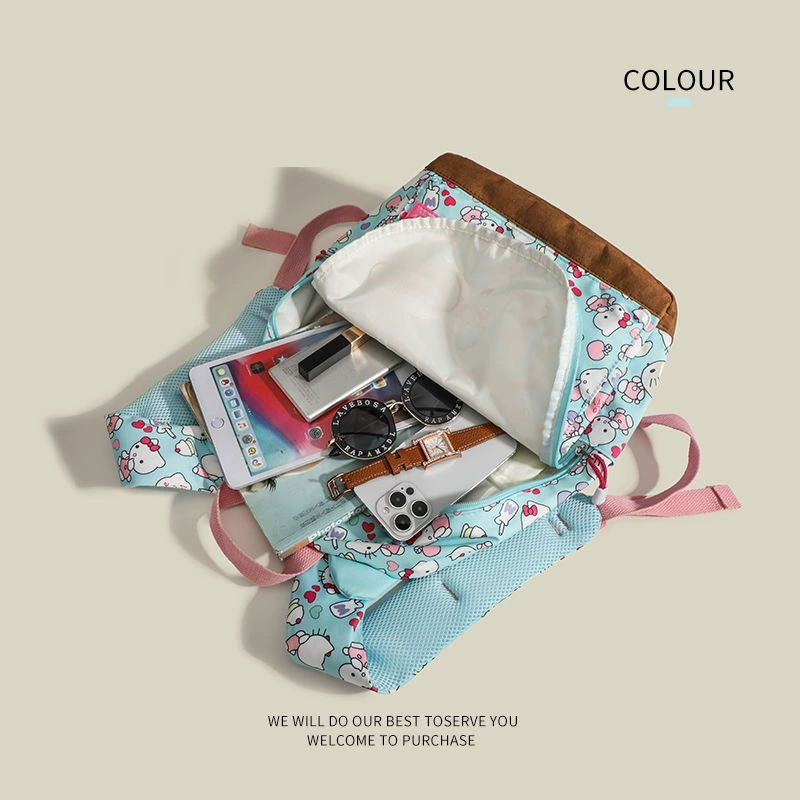 Japanese cute capacious backpack with bow, school bag