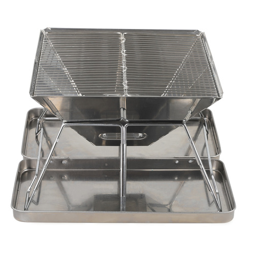 B4 outdoor barbecue grill portable folding stainless steel barbecue grill for 3-4 people picnic barbecue grill medium size wholesale