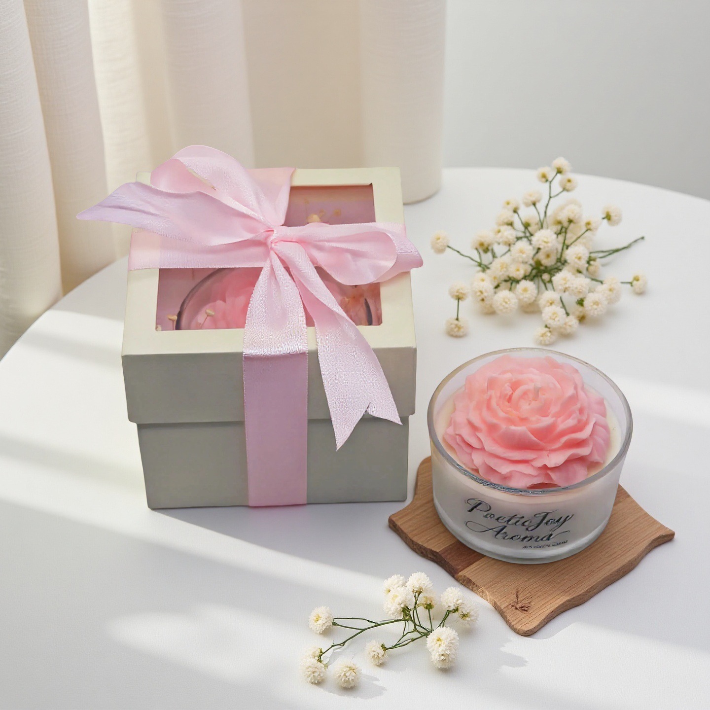 Doftljus med piondoft för aromaterapi och heminredning_voghion.com