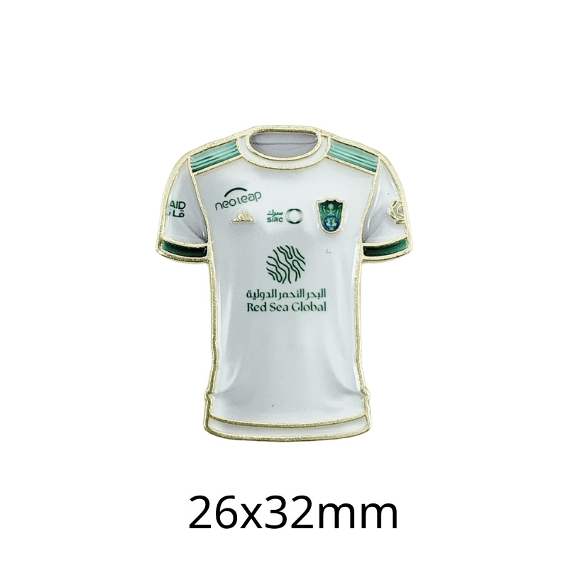 Fabricante personalizado Champions League World Cup Football Super Star Metal Insignia Imagen de dibujos animados Etiqueta del teléfono móvil Insignia Regalo