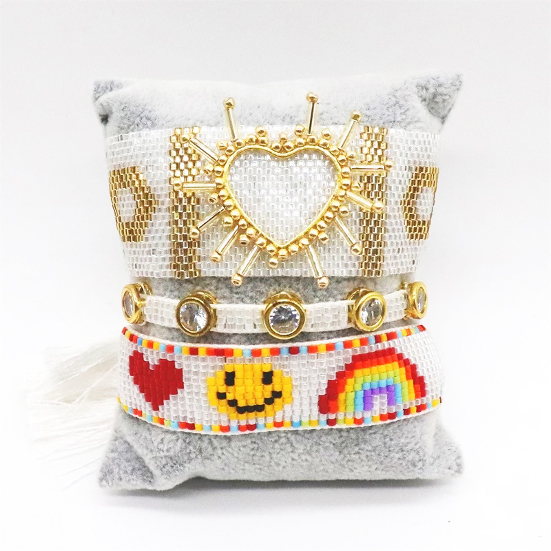 4g Weight Bracelets Classification 1 Piece, 1 Set Quantity Daily Occasion Seed Bead Material Simple Style Heart Shape Seed Bead Patchwork Women's Bracelets