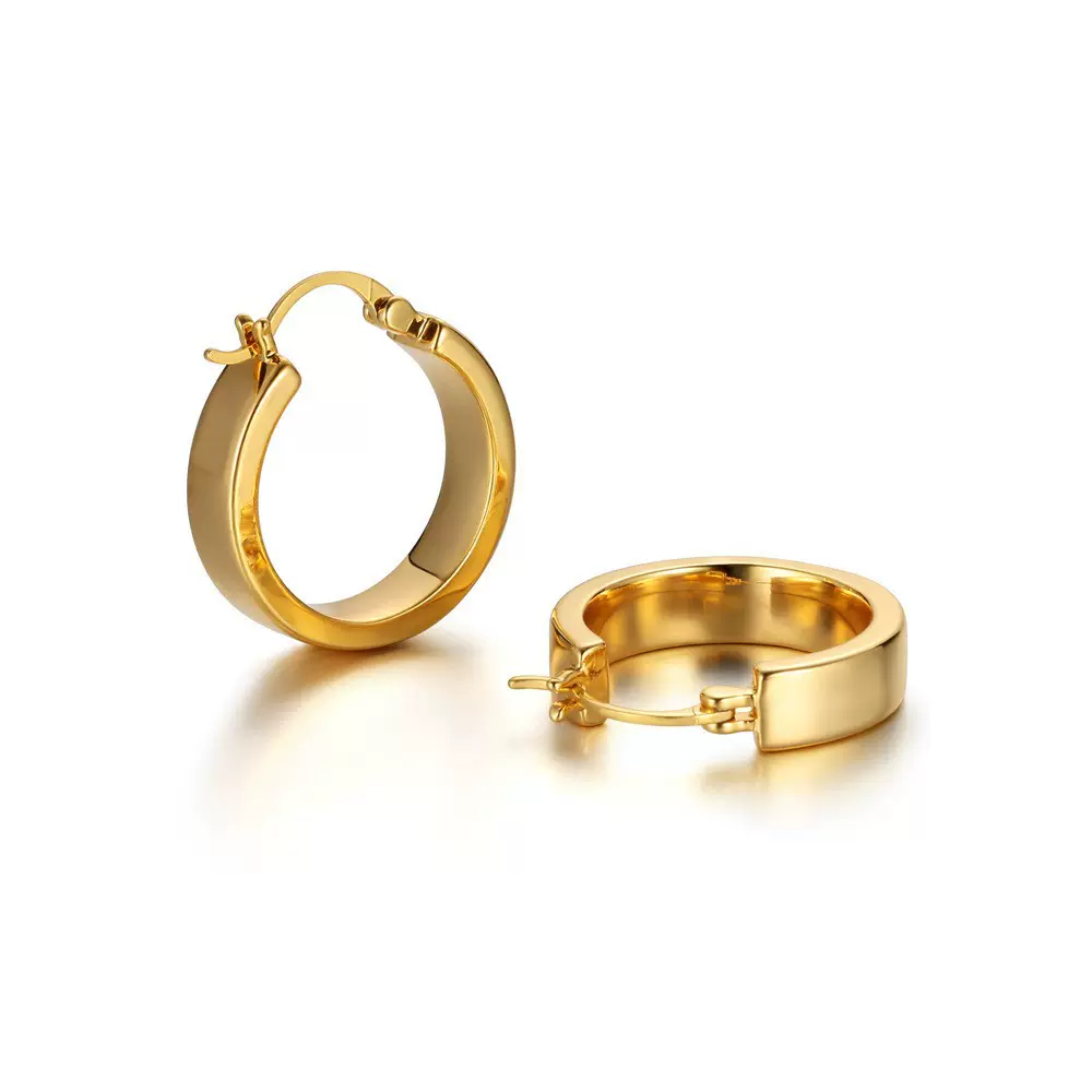 欧美简约金属几何圆圈耳环基础款气质高级感百搭耳坠镀真金女耳钉