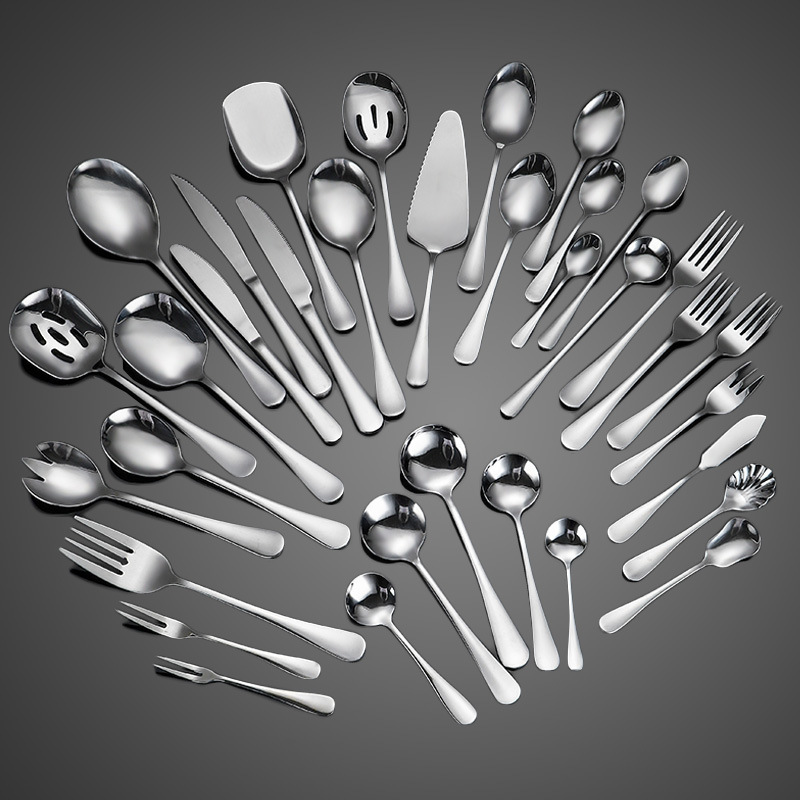 Cross-border 410 Stainless Steel 1010 Series Knife, Fork and Spoon Hotel Supplies High-end Fruit Fork Soup Spoon Steak Knife and Fork