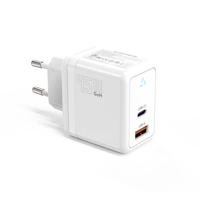 Certificado CE 45W Euro Transfronterizo Amazon Super Fast PD Cargador A + Cpuerto 45W Cargador de GaN