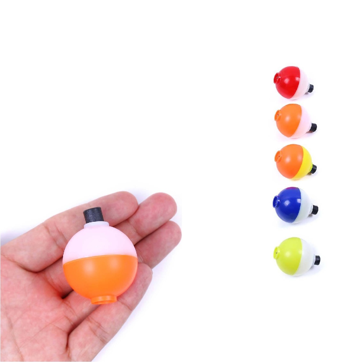Fishing Bobber 5-color Plastic Big Belly Bobber Spherical Floating Bobber Ocean Buoy Fishing Gear Floating Luoyang Ball Bobber