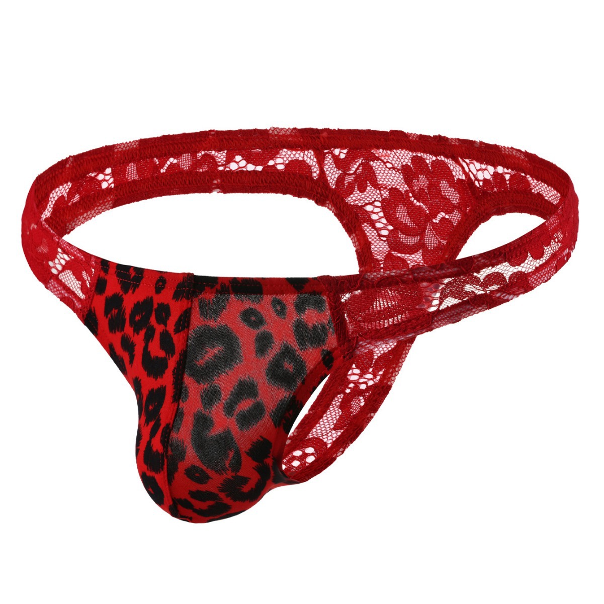 Men's Underwear Sexy Lace Leopard Breathable Slim Men's Thongs