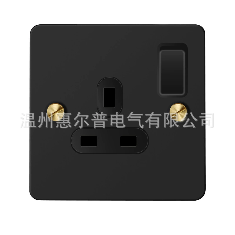 Mounted black retro switch key, light panel stainless steel