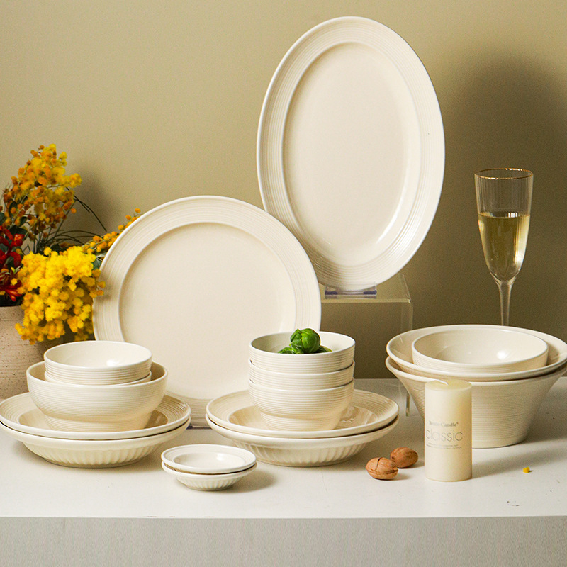 Creative matte ceramic cream high quality tableware
