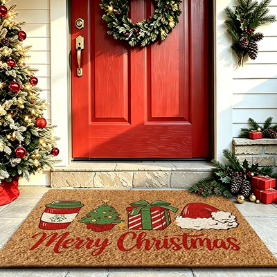 dirt-scraping TPR anti-slip mat, cotton mat – Avtomobil döşəmə paspasları - christmas-imitation-coconut-palm-single-4060cm
