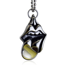 欧美嘻哈时尚项链吐舌头吊坠男士女式饰品外贸一件代发STN995