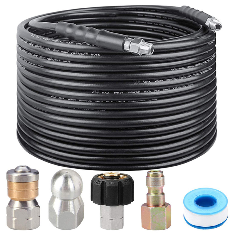 High pressure washer sewer flusher kit 50FT drain hose 5800 PSI 1/4 inch NPT