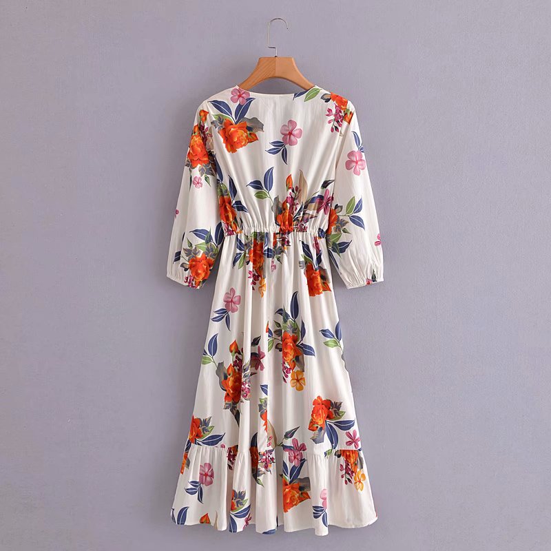 spring poplin printed dress NSAM43373