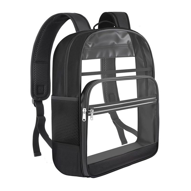 New School Transparent Backpack Durable Fabric and Pvc Transparent School Bag Capacity Transparent Bag for Stadium Live New School Transparent Backpack Durable Fabric and Pvc Transparent School Bag Capacity Transparent Bag for Stadium Live