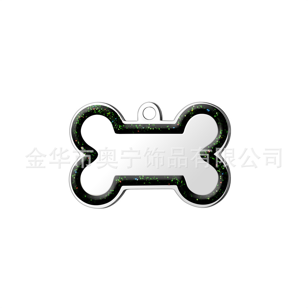 Fuente transfronteriza perro anti-perdida tarjeta de perro hueso de acero inoxidable borde de polvo flash tarjeta de mascota tarjeta de metal tarjeta láser