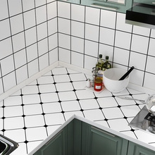 加厚自粘仿油墙纸瓷砖贴厨房橱柜台面卫生间翻新防水防油背胶贴纸