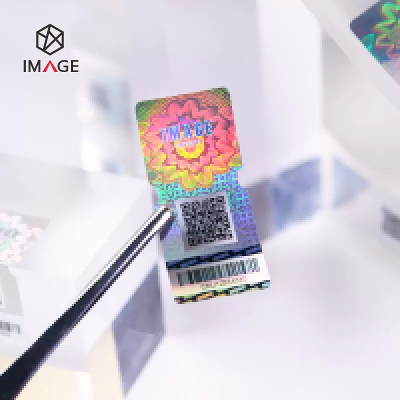 印象镭射 长款团花二维码防伪标签 一物一码溯源 全息光学防伪
