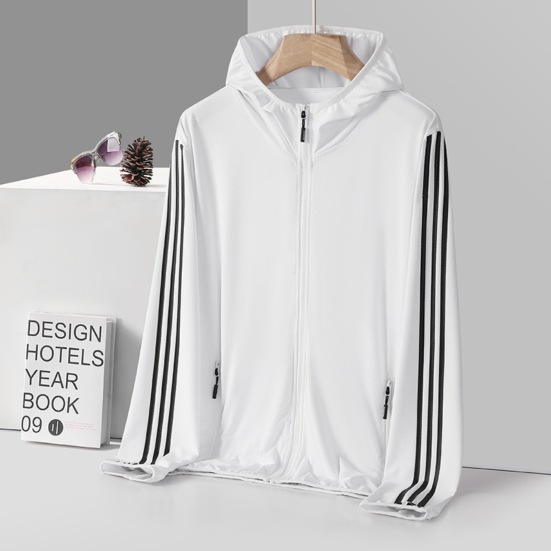 2025 Summer New Skin Clothing Cross-border Sunscreen Clothing Men's Anti-ultraviolet Three-bar Couple Sports Outdoor Fishing Clothing