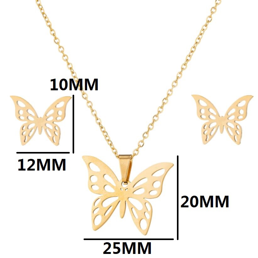 18K Real Gold Plated Plating Material Jewelry Set Classification 1 Set Quantity PVD Coated Real Gold Plated Animal Star Heart Shape Stainless Steel Titanium Steel Fashion Waterproof Non Tarnish Jewelry Set