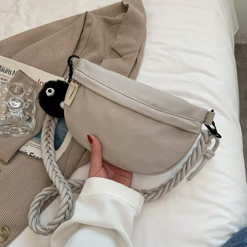 日系ins帆布包女2021新款潮韩版洋气腋下包单肩斜挎包小包包通勤