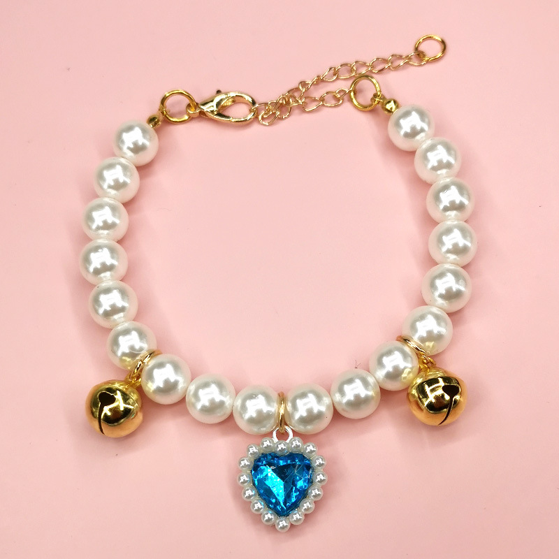 Comercio exterior nuevo collar de mascotas en forma de corazón Cadena de perro gato collar de amor de cristal suministros para mascotas joyería para mascotas al por mayor