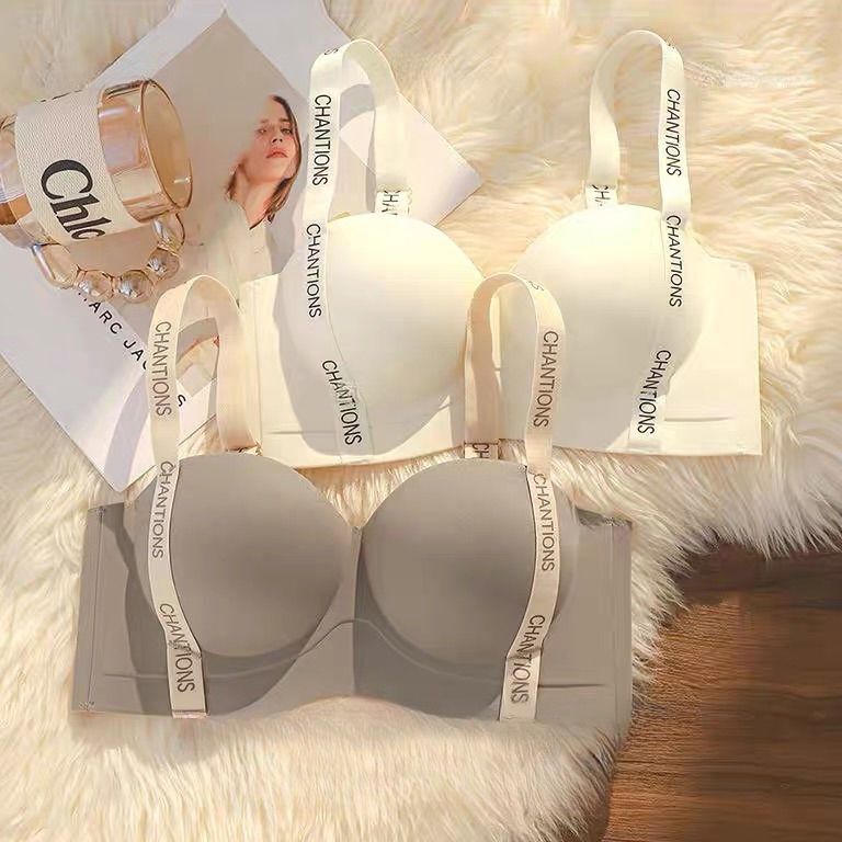 New 3D round cup seamless girl's underwear small chest gathered to show big anti-sagging accessory breast comfortable bra set New 3D round cup seamless girl's underwear small chest gathered to show big anti-sagging accessory breast comfortable bra set