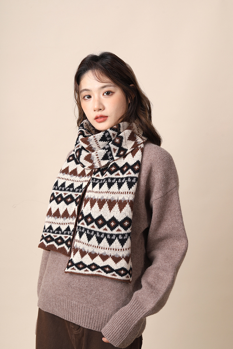 Sciarpa femminile in lana boema ispessita migliorata, stile etnico Xizang, sciarpa autunnale e invernale_voghion.com