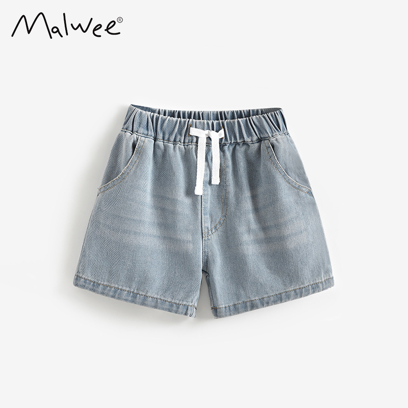 Pantalones malwee transfronterizos para niñas, ropa de verano, nuevos niños europeos y estadounidenses, lindos jeans casuales para niñas