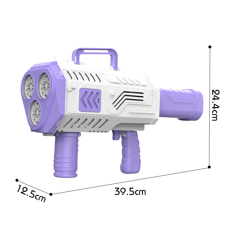 Tiktok venta caliente pistola de burbujas de agua automática de 30 agujeros pistola de burbujas eléctrica de juguete de ocio para niños al por mayor