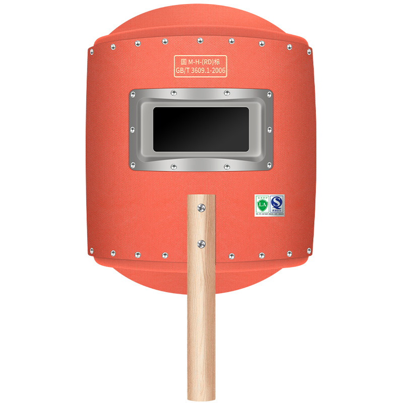 máscara de soldadura eléctrica portátil de protección facial completa endurecida de mano de papel de acero rojo de dos garantías máscara especial soldadora de arco de argón image 5