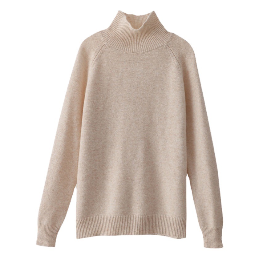 Suéter de cuello alto de las mujeres Otoño e Invierno Nuevo 2023 grueso estilo coreano suéter de color sólido de punto suelto base de manga larga image 1