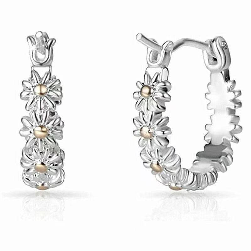 1 Paire Style Simple Fleur Placage Alliage Plaqué Or Des Boucles D'oreilles display picture 1