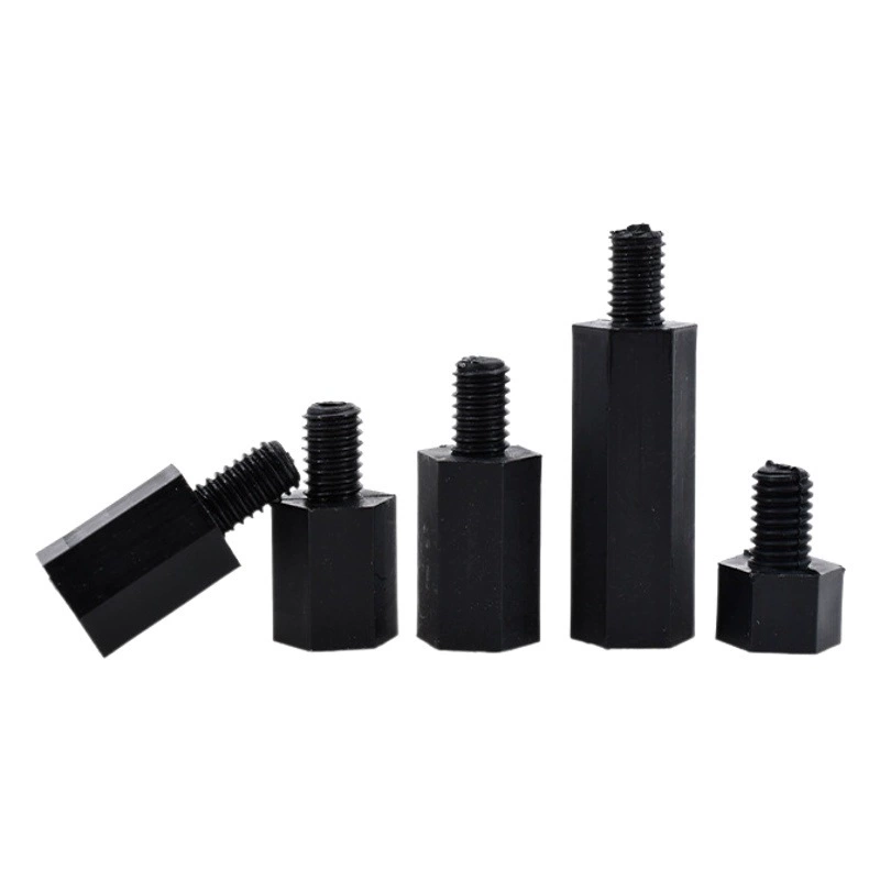 Столбец гайки черного нейлона одно-головы пластиковый M2-M6 столбец столбца поддержки Инь и Ян шестиугольный изолированный пластмассой столбец изоляции