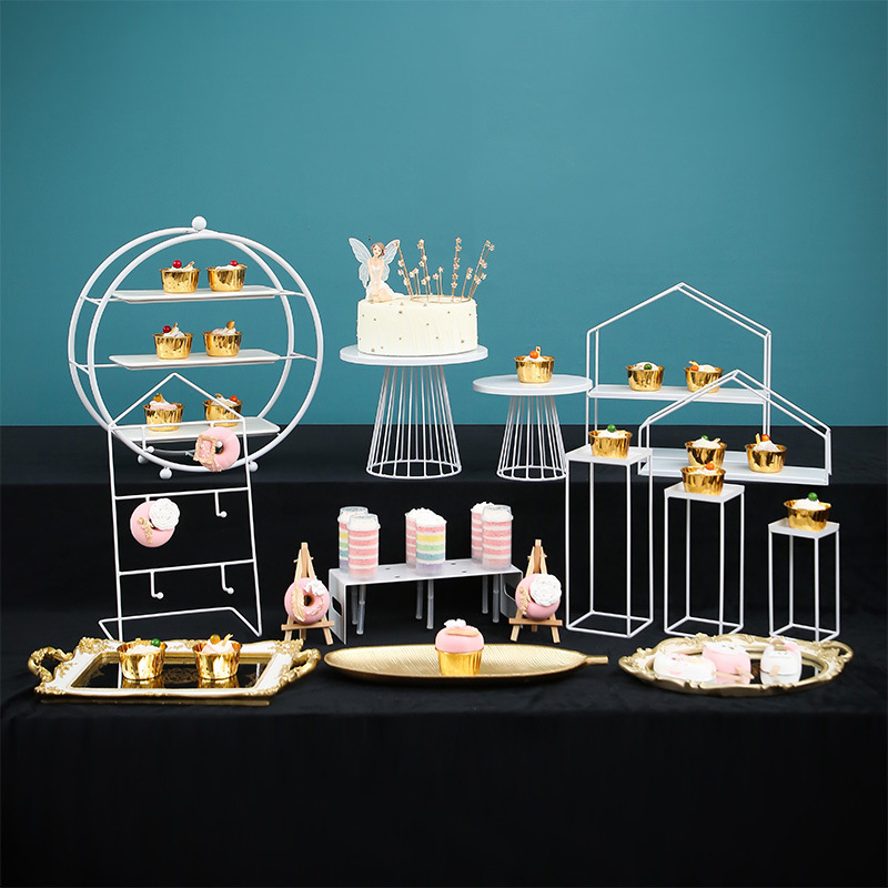Decoración de postre europea, estante de exhibición, set de comida fría, descanso de té, estante de dulces, plato de fruta, pastel, bocadillos