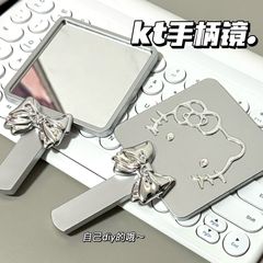 新款kitty貓手柄鏡子高級便捷補妝鏡少女心小鏡子手持化妝鏡子