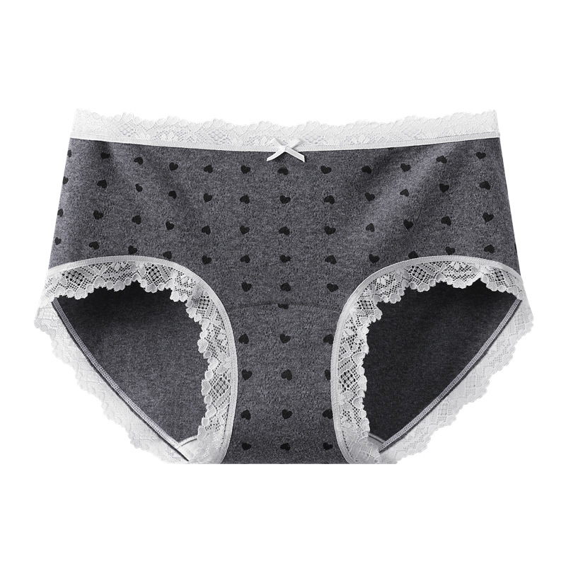 Ropa interior mujer primavera y verano a algodón 7a entrepierna larga antibacteriana primavera y verano algodón niñas calzoncillos de encaje bragas sin costuras