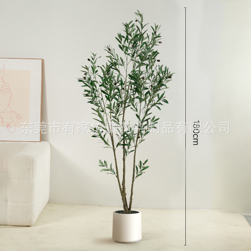 Nueva Amazon Desmontaje y montaje de plantas de simulación de olivo Adornos de plantas en macetas para el suelo Árbol falso para el hogar Decoración de la sala de estar Plantas verdes