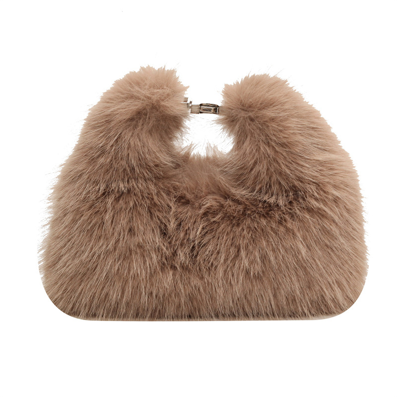 Bolso Bandolera de Felpa para Mujer, Suave, con Cierre de Cremallera, para Uso Diario image 7