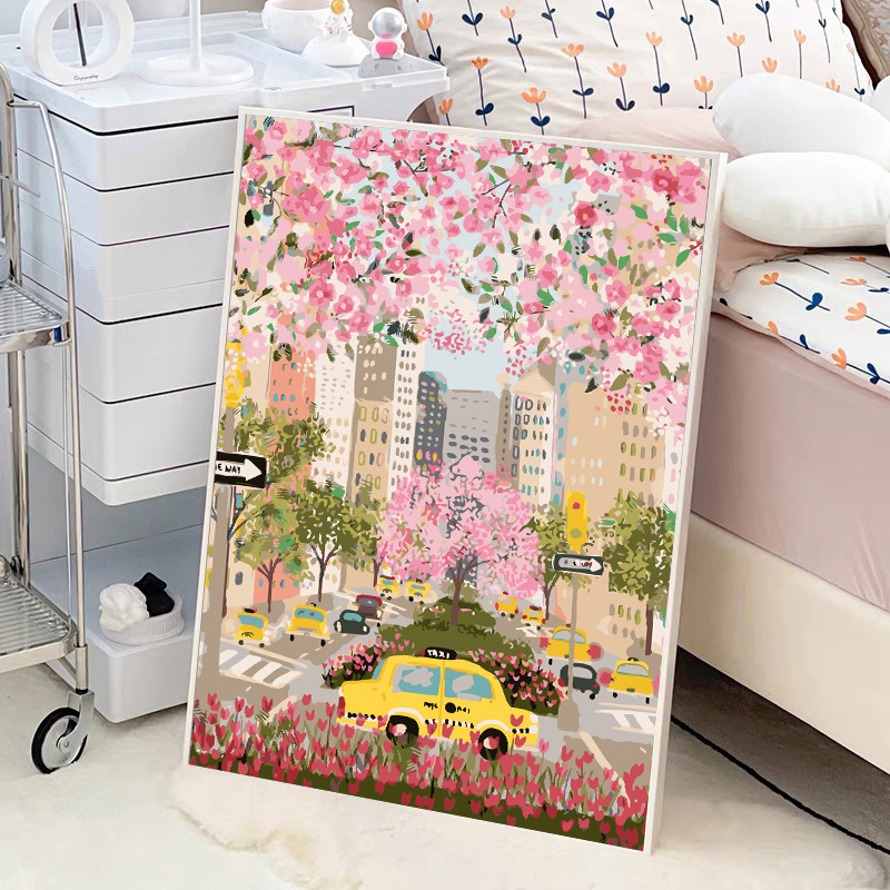 Digital oil painting diy handmade coloring painting coloring ins landscape flowers timeless oil painting acrylic manufacturer wholesale