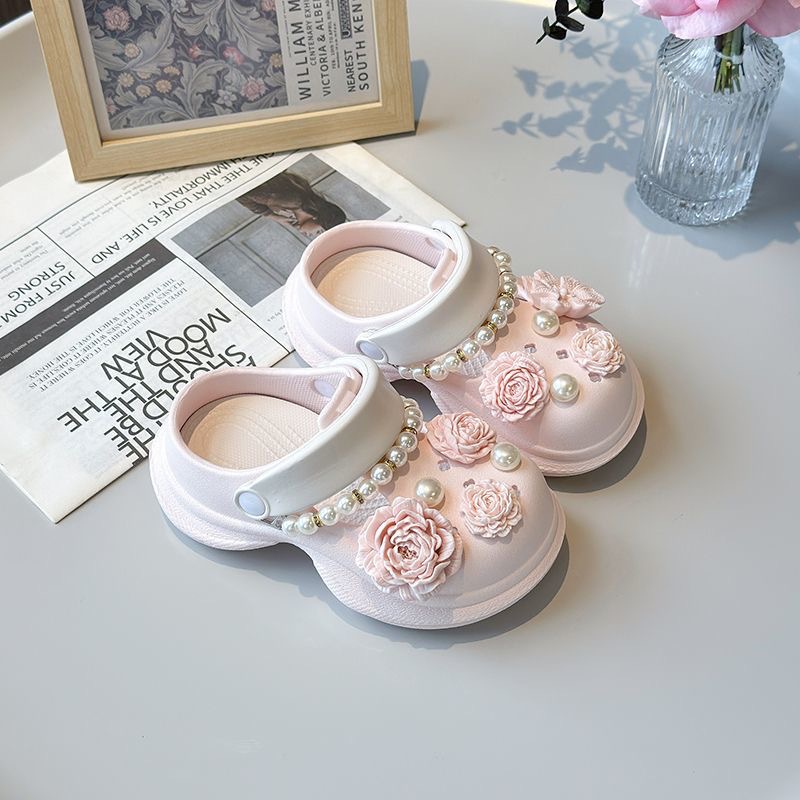 Bouquet Croc Shoes Girls Summer New Outerwear Increased Non-Slip Small, Medium and Large Children's Beach Eva Sandals Wholesale