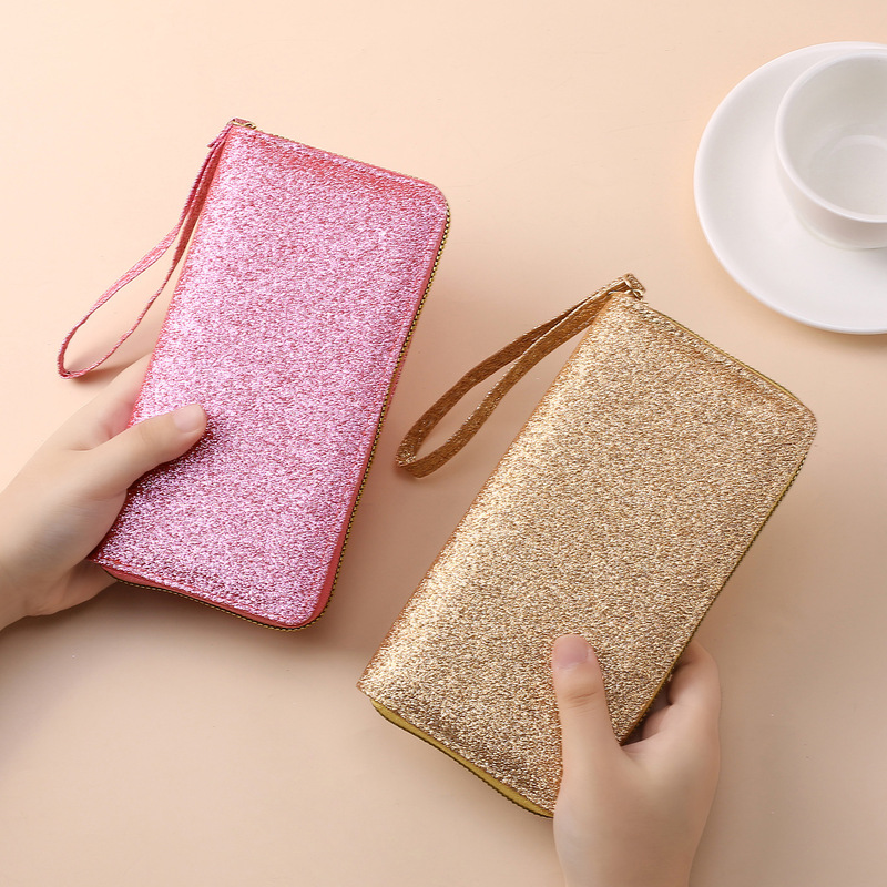 Cross-Border Baby's Breath Long Zipper Wallet New Sequin Pearlescent Handbag Trendy Women's Multifunctional Clutch Bag Cross-Border Baby's Breath Long Zipper Wallet New Sequin Pearlescent Handbag Trendy Women's Multifunctional Clutch Bag