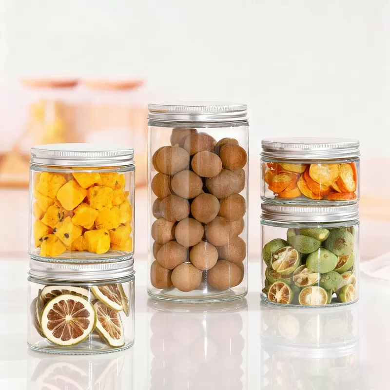厂家直销直筒蜂蜜果酱鱼子酱罐头瓶透明分装瓶耐高温玻璃储物罐