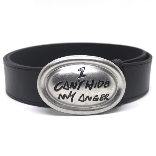 Trendy New Oval English Plate Buckle Belt Women's Jeans Skirt Accessories Fashion Versatile Personalized Belt Factory