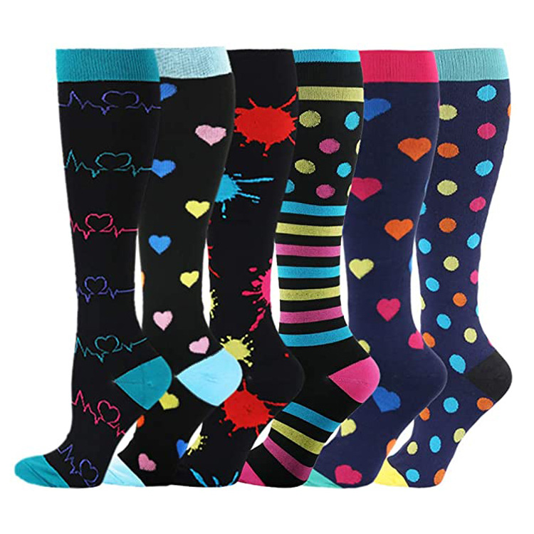 Calcetines de compresión de traje de color mixto exclusivo transfronterizo Calcetines deportivos de comercio exterior Calcetines de becerro Calcetines de compresión deportiva Hombres y mujeres Al por mayor