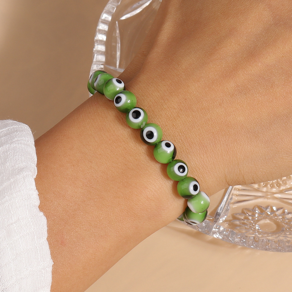 16g Weight Stretch Adjustable Clasp Closure Type Bracelets Classification Resin Chain Material Beaded Chain Chain Type 1 Piece Quantity Holiday, Daily Occasion Resin Material Eye Pattern All Seasons Season Women's Gender Vintage Style Style Vintage Style Eye Resin Beaded Chain Stretch Adjustable Beaded Bracelets Wholesale 11
