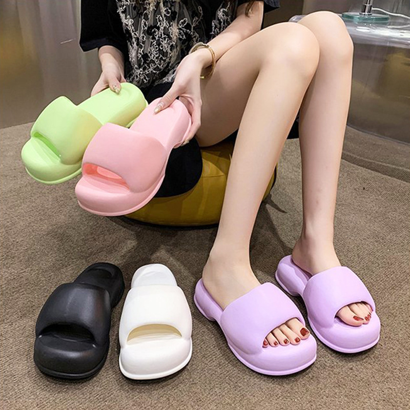 拖鞋女夏季防滑厚底slippers时尚网红鞋踩屎感一字拖室内外凉拖鞋