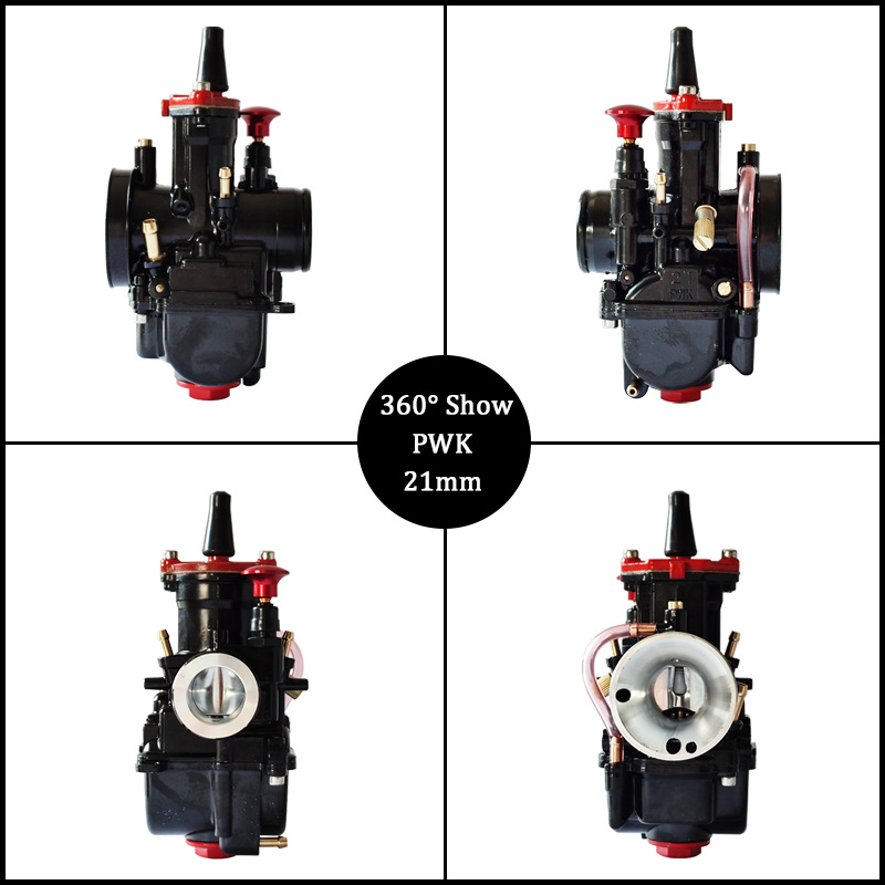 Maikuni Iron Box Motorcycle Pwk Carburetor 21 24 26 28 30 32 34mm Black and Red Painted Model