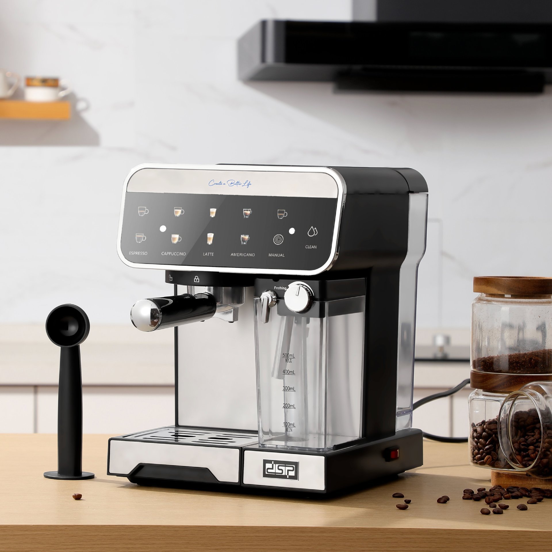 Dsp/Dansong Home Kitchen Espresso Semi-Automatic Small Milk Froth Office Coffee Machine Ka3157